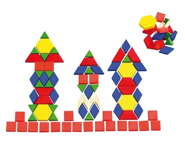 250 Pattern-Blocks aus Holz