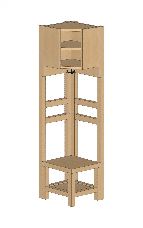 Innenecke mit Stütze für Garderobe