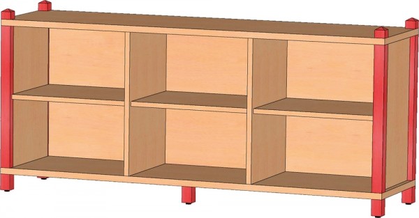 Raumteilerschrank mit 3 Einlegeböden