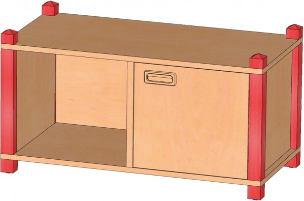 Stollenschrank mit Tür & Regalfach 40 cm Höhe