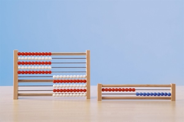 Schülerrechenmaschine System Kühnel 1-100 rot / weiß