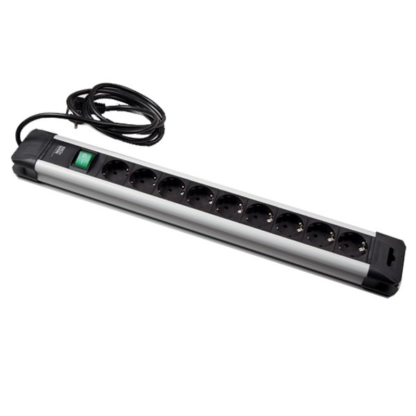 9-fach Steckdosenleiste 230V mit Ein/Aus-Schalter