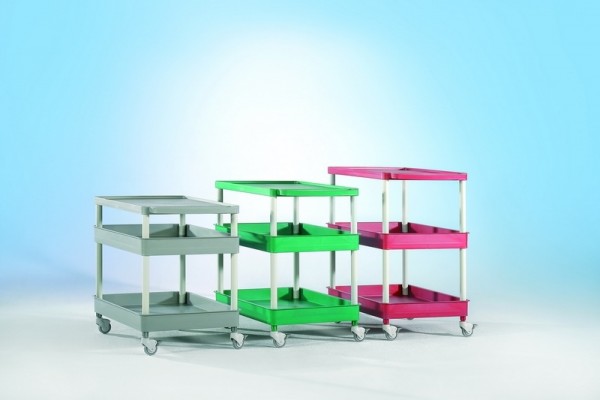 Clever-Cart L, 1 Ablage und 2 Wannen