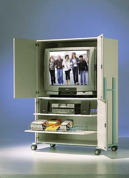 Mobiler TV-Schrank mit 4 Türen, 1 Rollauszug und 2 verstellbare Böden