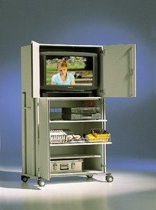 mobiler TV-Schrank mit 4 Türen, 2 Böden