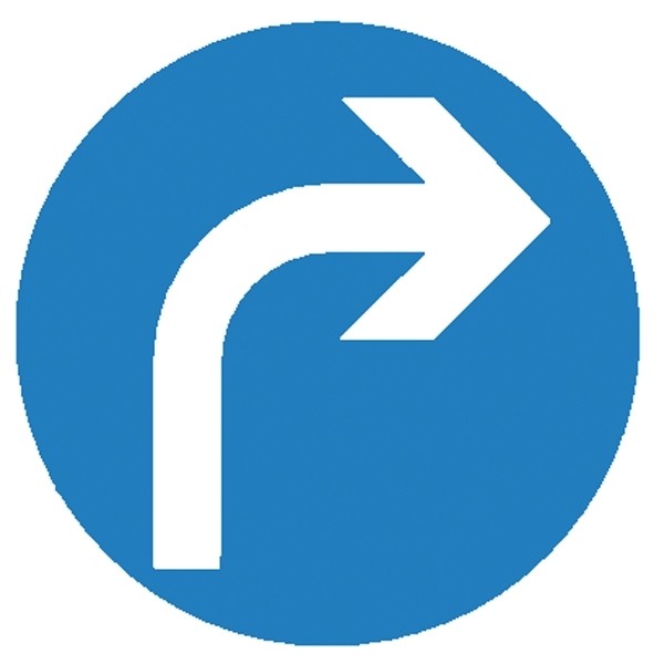 Verkehrsschild: Vorgeschriebene Fahrtrichtung rechts