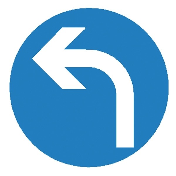 Verkehrsschild -  vorgeschriebene Fahrttichtung links