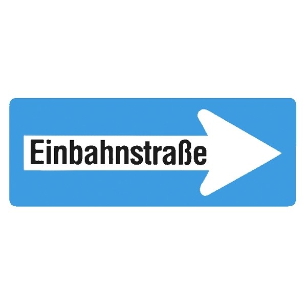 Verkehrsschild: Einbahnstraße rechts