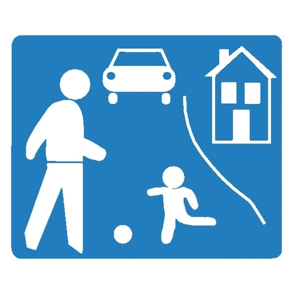 Verkehrsschild:  verkehrsberuhigter Bereich Beginn