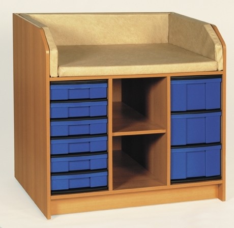 Wickelkommode mit Regal, 6 flachen und 3 hohen InBoxen