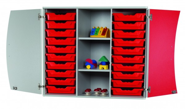 Wellentüren-Aufsatzschrank, halbhoch
