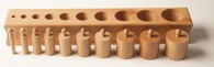 4 Blöcke mit Holz-Einsatzzylindern
