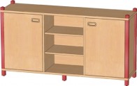 Raumteilerschrank mit 2 Türen & 3 offenen Fächern
