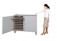 Laptopschrank PLUS mit 16 Einlegeböden/Teleskopauszügen