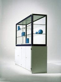 Aluvitrine mit Unterschrank