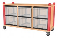 Stollenschrank mit InBox-Schüben, fahrbar, 3-reihig, 60 cm hoch