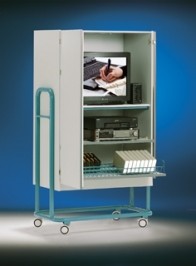 TV-Schrank mit Flügeltüren, Gestell Rundrohr, 1 Rollauszug