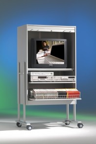 Mobiler TV-Schrank mit Rollo, 1 Rollauszug