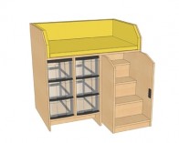 Wickelkommode mit Treppe und 6 hohen InBoxen