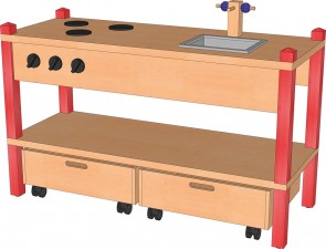 Stollenspielmöbel, Spielküche mit 60 cm Höhe