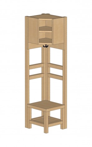 Innenecke mit Stütze für Garderobe