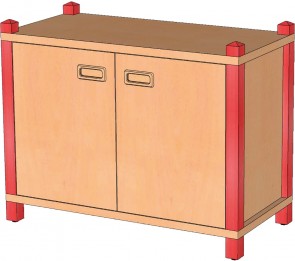 Stollenschrank mit Doppeltür, 60 cm Höhe