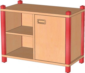 Stollenschrank mit Tür & Regalfach, 60 cm Höhe