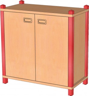 Stollenschrank mit Doppeltür, 80 cm Höhe