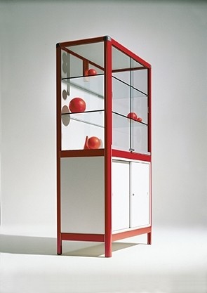 Aluvitrine mit Unterschrank