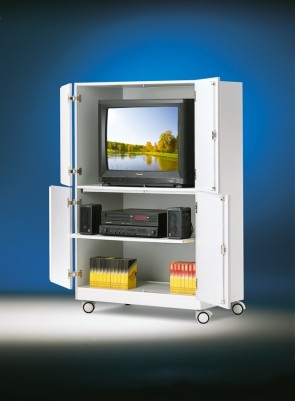 mobiler TV-Schrank mit 4 Türen, 1 verstellbarer Boden