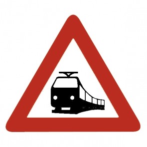 Verkehrsschild:  unbeschrankter Bahnübergang