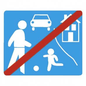 Verkehrsschild:  verkehrsberuhigter Bereich ENDE