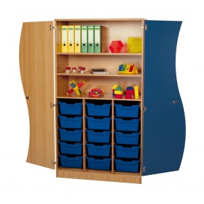 Wellentürenschrank mit ErgoTray Boxen, hoch